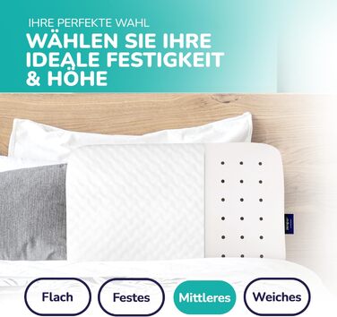 Ортопедична подушка ZenPur для шиї та плечей 40x60x13 см з Memory Foam, сертифікат Oeko-Tex, бежева