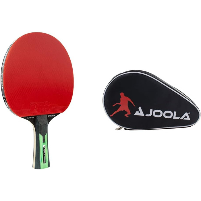 Ракетка для настільного тенісу JOOLA Carbon схвалена ITTF професійна ракетка для настільного тенісу для просунутих гравців-технологія Carbowood (MEGA CARBON, комплект з чохлом для настільного тенісу)