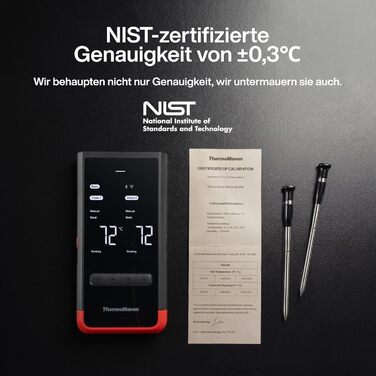 ThermoMaven P2 Розумний термометр для м'яса бездротовий – Bluetooth 5.3, 2 зонди, 6 сенсорів, Wi-Fi моніторинг, IPX8 водонепроникність, для гриля, духовки, кухні, фритюрниці