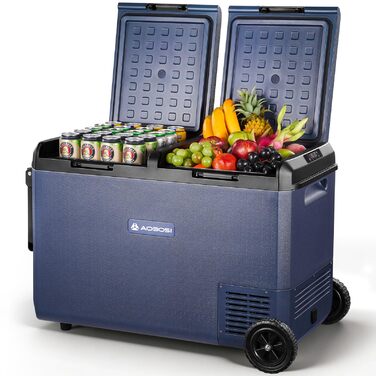 Автомобільний холодильник AAOBOSI 95л: Електричний компресорний бокс, IPX4 водонепроникний, -20°C до +20°C для авто, кемпінгу, подорожей