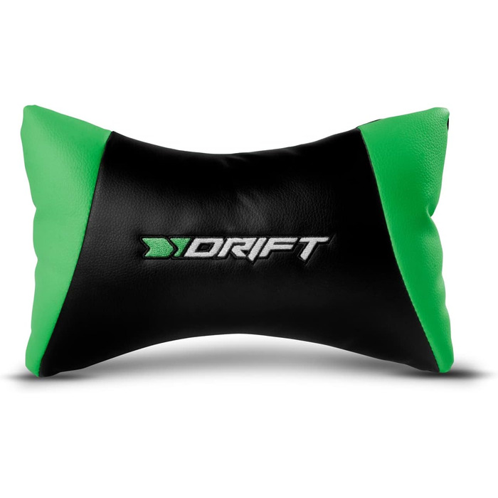 Ігрове крісло DRIFT DR175BUE, штучна шкіра, 2D підлокітники, поршень 4 класу, чорний (зелений)