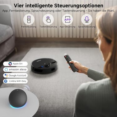 Робот-пилосос MONSGA з функцією миття, 3.5L, потужність всмоктування 5000Pa, час роботи 180 хв, навігація LiDAR, APP керування, чорний