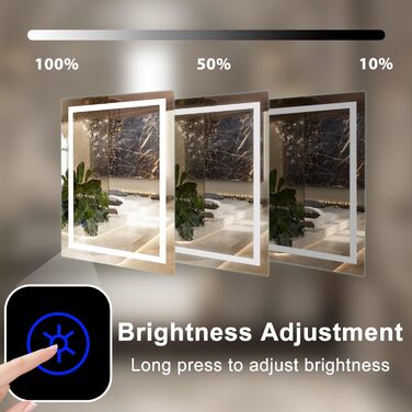 Дзеркало для ванної кімнати Sanitemodar LED 50x70 см з підсвічуванням, антизапар, сенсорне керування