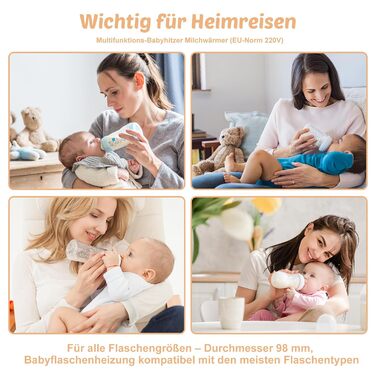 Підігрівач для пляшечок 8-в-1, дитячий підігрівач для грудного молока та сумішей, з інтелектуальним регулюванням температури для всіх пляшечок