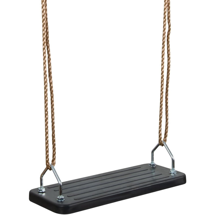 Дерев'яна гойдалка Hudora чорного кольору - дитяче крісло-гойдалка з гуми - сертифікована TÜV Rheinland/GS, з регульованими тросами - гойдалка для дітей та дорослих до 100 кг