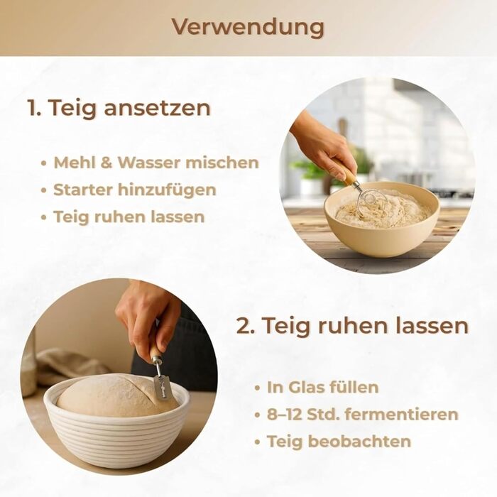 Набір для приготування закваски Crustica 8 частин: гномки круглі та овальні, скляна тара та аксесуари для випічки хліба