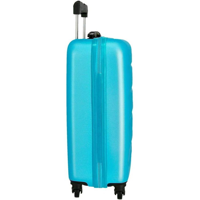 Валіза ручної поклажі Roll Road з ABS-пластику, кодований замок, 4 колеса, блакитний колір, набір