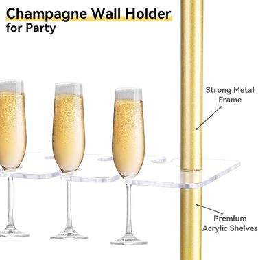 Підставка для шампанського Julymoda на 4 яруси: 32 келихи, прозорий акрил, для вечірок та свят