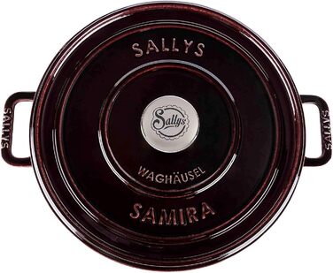 Чавунна каструля Sally's 'Samira Deluxe - ідеальне приготування, 2,2 л, для всіх типів варильних поверхонь, термостійка до 250C (сливово-фіолетовий)