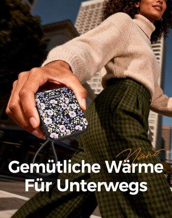 Електричні грілки для рук OCOOPA 2 шт., багаторазові, 4000mAh, USB, 3 режими нагріву, до 52°C, подарунок на Новий рік, для зими, катання на лижах, подорожей та активного відпочинку, UT5 Nano Wiesengeflüster (Ocoopa x Künstleredition) (Ocoopa x Künstleredi