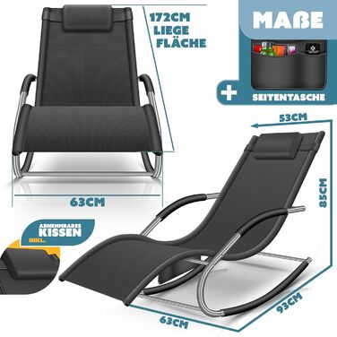 Крісло-шезлонг KESSER® для саду | Зручне крісло-гойдалка | Стійке до погодних умов | Макс. 150 кг