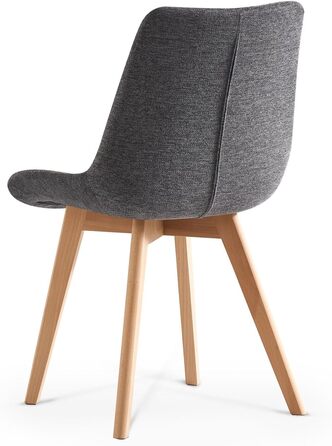 Стілець для їдальні B&D Home Tania (2 шт.) - оббивка Merlot, дизайн в стилі Skandi, для кухні, офісу, вітальні