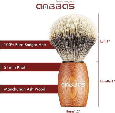 Щітка для гоління Anbbas Борсукова шерсть з чашею для гоління та тримачем