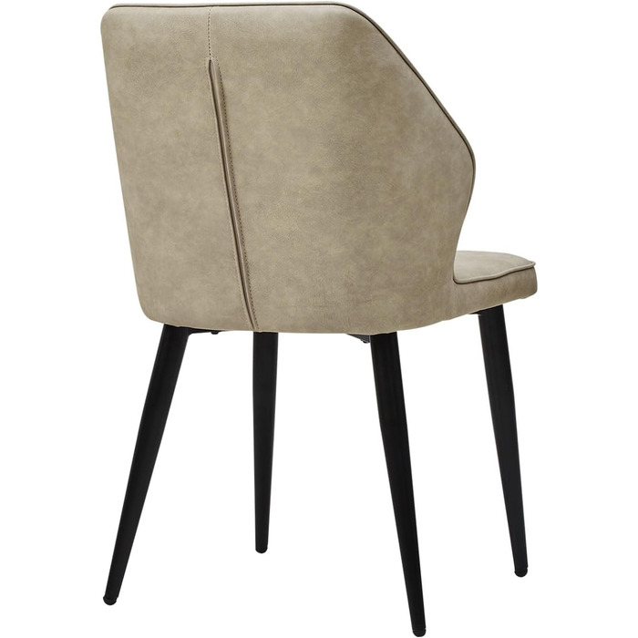 CLIPOP Стільці для їдальні Ретро Штучна шкіра М'який стілець для їдальні зі спинкою та міцними металевими ніжками, кухонні стільці, м'який стілець для дому/офісу (Бежевий, 4)