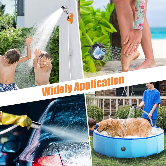 Портативна душова кабіна для кемпінгу з акумулятором 7600mAh, з насосом, дисплеєм та 2-метровим шлангом. Мобільний душ для подорожей, саду та миття авто.