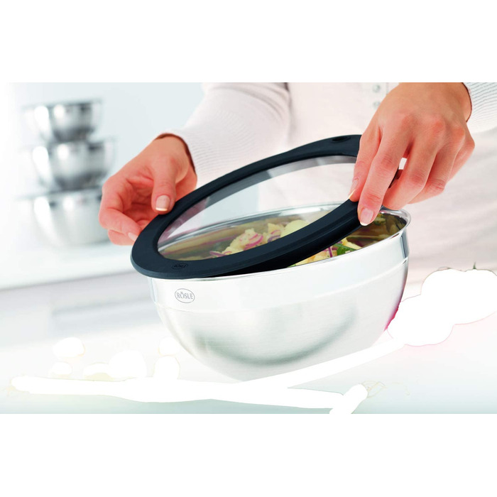 Швидка та якісна овочениця RÖSLE з кришкою та ручкою, діаметр 24 см, нержавіюча сталь 18/10