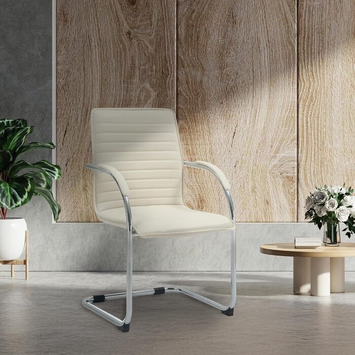 Набір з 2-х відкидних крісел Tira з штучної шкіри, з м'яким сидінням, колір кремовий