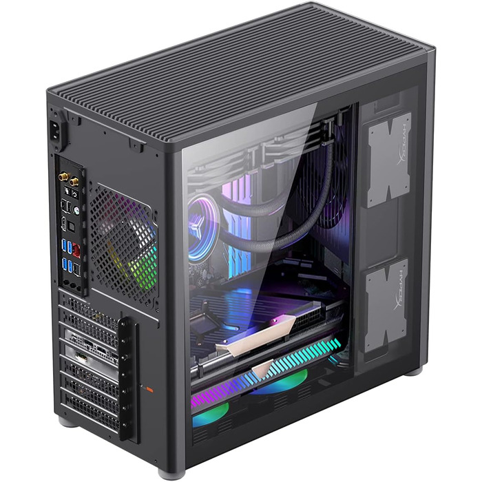 Ігровий корпус GameMax Spark Pro Cube ATX з двома загартованими скляними панелями, USB 3.0, Type-C, чорний