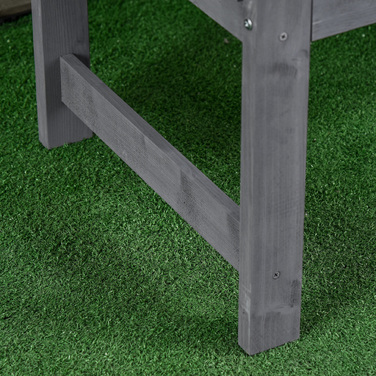 Двомісна садова лавка з дерева, стійка до погодних умов, лавка для саду зі спинкою, витримує до 240 кг, розміри 143 x 51 x 85 см, сірого кольору