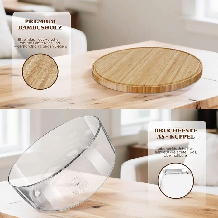 Підставка для тортів Eukue з кришкою, обертова, для декорування тортів (6-в-1, багатофункціональна)