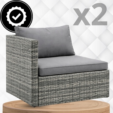 Комплект садових меблів MatMay із пластику, сірий, 4 предмети