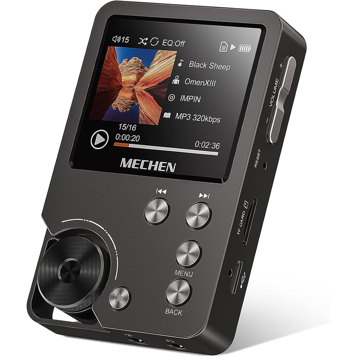 MECHEN M30 Hi-Res MP3 плеєр, HiFi DSD FLAC DAC, цифровий аудіоплеєр із підтримкою CUE, без втрати якості, портативний DAP з 64GB пам’яті, розширення до 256GB, сірий
