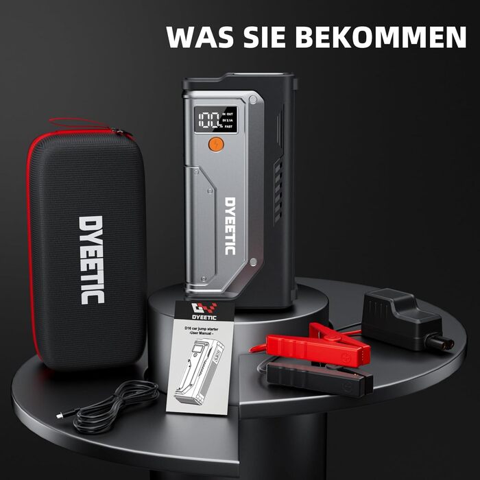 Powerbank Starthilfe 7000A: Автомобільний пусковий пристрій для 12V авто, бензин та дизель (до 12.0L), з LED ліхтариком та USB зарядкою