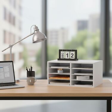 Організатор для документів Relaxdays з бамбука, 8 відділень