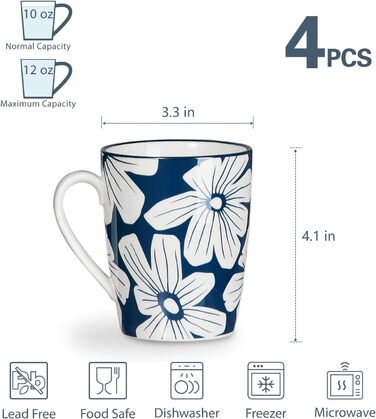 Набір кавових чашок Cappuccino ONEMORE (4 шт.), 190 мл, з блюдцями, для еспресо, кави, мокко, кремовий колір