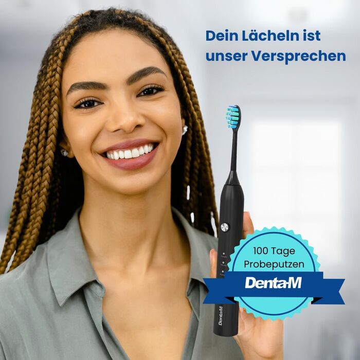 Електрична звукова зубна щітка з 5 режимами та акумулятором на 120 днів – ультразвукова щітка зі Smart-насадкою, чорний колір