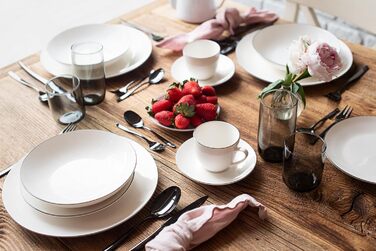 MÄSER Felise: Елегантний кавовий сервіз на 6 осіб, порцеляна, чорний кант