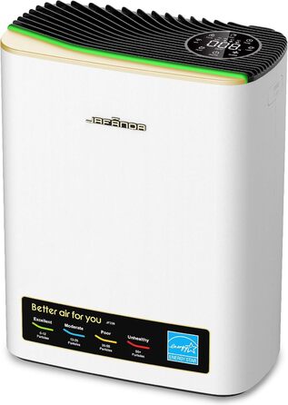 Повітряний фільтр Jafända HEPA для алергіків: очищувач повітря з аромадифузором та фільтром з активованим вугіллям, видаляє 99,97% цвілі, пилу, пилку, CADR 268 м³/год (Золотий)