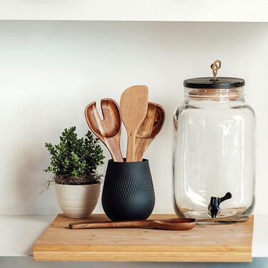 Ваза Villeroy & Boch Collier Noir, квадратна, 12,5 x 12,5 x 14 см, преміум фарфор, чорний колір