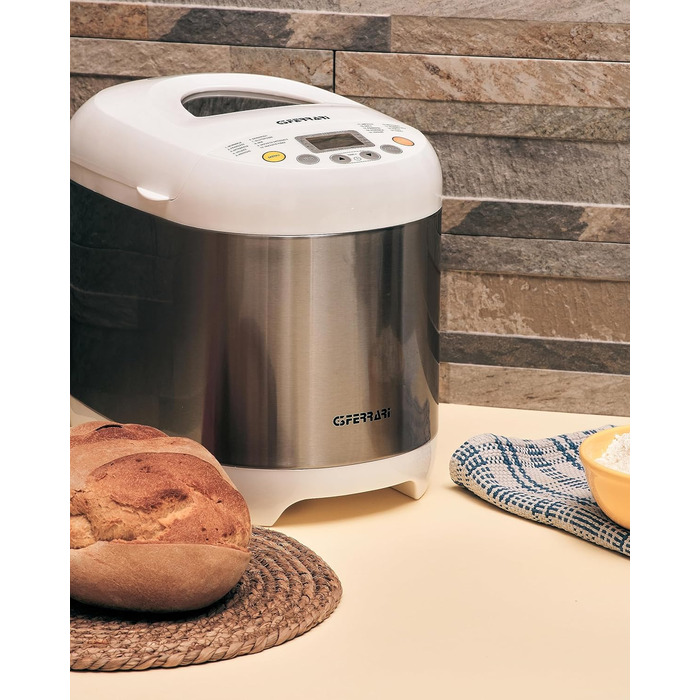 Хлібопечка G3 Ferrari Pagnotta, 550 Вт, нержавіюча сталь, 19 програм, срібно-білий колір