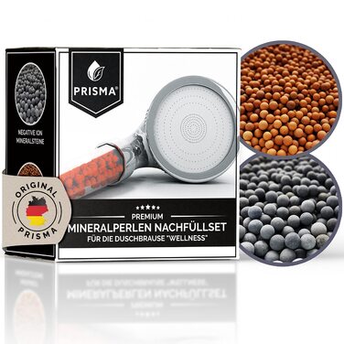 Насадка для душу Prisma: інтенсивний потік, економія води, 3 функції, фільтр, дощова лійка, ручна лійка, масаж (запасний комплект)