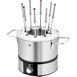 Електричний набір для фондю WMF Lono на 8 осіб: регулювання температури, індукційний горщик 1.2л, з нержавіючої сталі, з тримачем для виделок