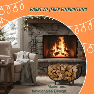 Стильна полиця для дров Relaxdays з вигнутим дизайном