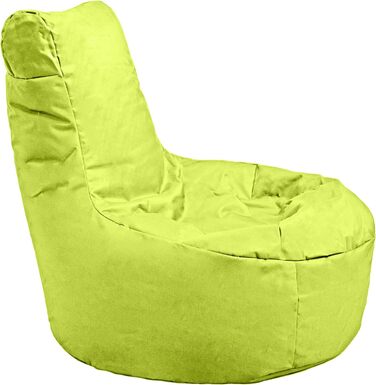 ОГОЛОШЕННЯ. CON Outdoor & Indoor Beanbag зі спинкою Chilly з наповнювачем з бісеру EPS, пуф, крісло для відпочинку, подушка для сидіння, подушка для підлоги, крісло-мішок, 200 л (зелений)
