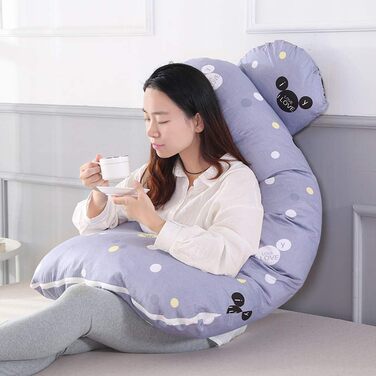 Подушка для вагітних Hongbi U-подібної форми, для сну на боці, знімний чохол, 120x65 см