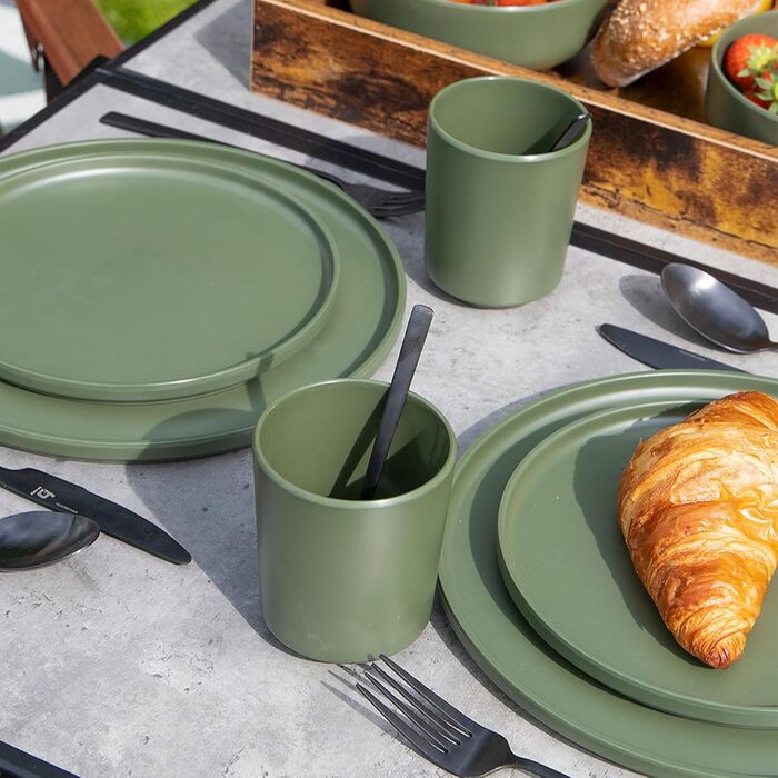 Набір посуду для кемпінгу Bo-Camp Melamin 16 предметів (зелений)