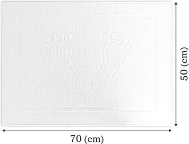 Комплект з 2 килимків для ванної Vency з 100 бавовни, Килимки для ванної 50x70 см, швидковисихаючі Килимки для душу 550 г / м2 Колір (Білий)
