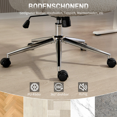 Крісло офісне HOMCOM з регульованою підголівником, ергономічне крісло для роботи, з функцією гойдання, регульоване по висоті, сіро-біле