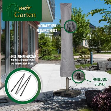 Чохол для парасольки круглий/кутовий сірий, Oxford 600D, водонепроникний, UV-стійкий, до Ø500см / 400x400см