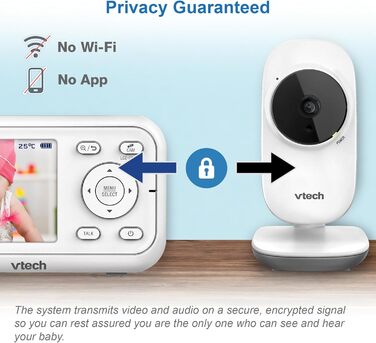 Відеоняня VTech VM3250 з LCD-екраном 7,1 см, нічним баченням, датчиком температури та радіусом дії 300 м