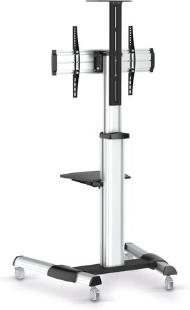 Підставка для телевізора Conecto TV Stand – регульована, поворотна, з роликами, 37-70 дюймів, модель LM-FS02G, срібна