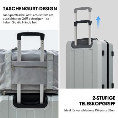 Набір валіз Vallsero 5шт, Gepäck Set, Trolleys, ABS, TSA-Schloss, рожеве золото, темно-сірий