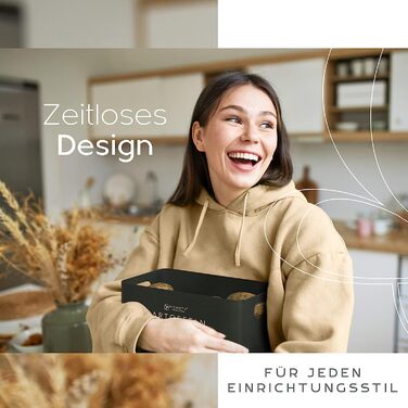 Набір контейнерів для зберігання картоплі, цибулі та часнику [3 шт] - Зберігає овочі свіжими довше (Чорний)