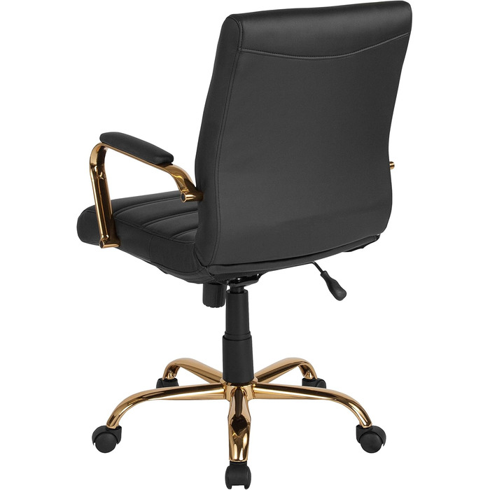 Офісний крісло Flash Furniture - крісло для шефа, біле шкіряне, з червоно-золотим каркасом, 61x58,5x103,5 см