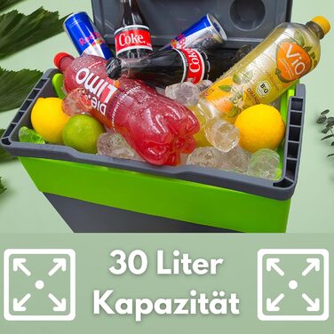 Термобокс-холодильник електричний 30л Gora Grey/Gilmo Green для авто, кемпінгу, пікніка