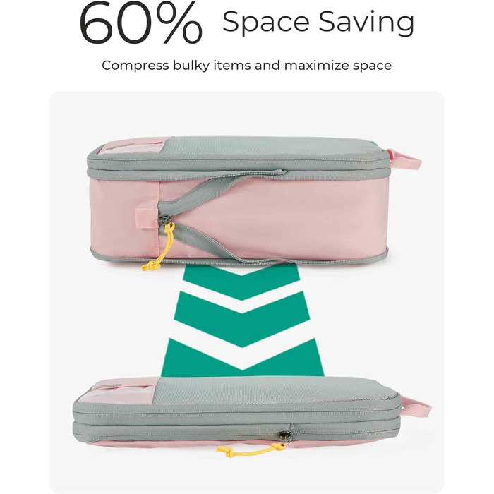 Набір органайзерів для одягу та подорожей BAGSMART (6 предметів), компресійні пакувальні куби з мішком для білизни, чорний